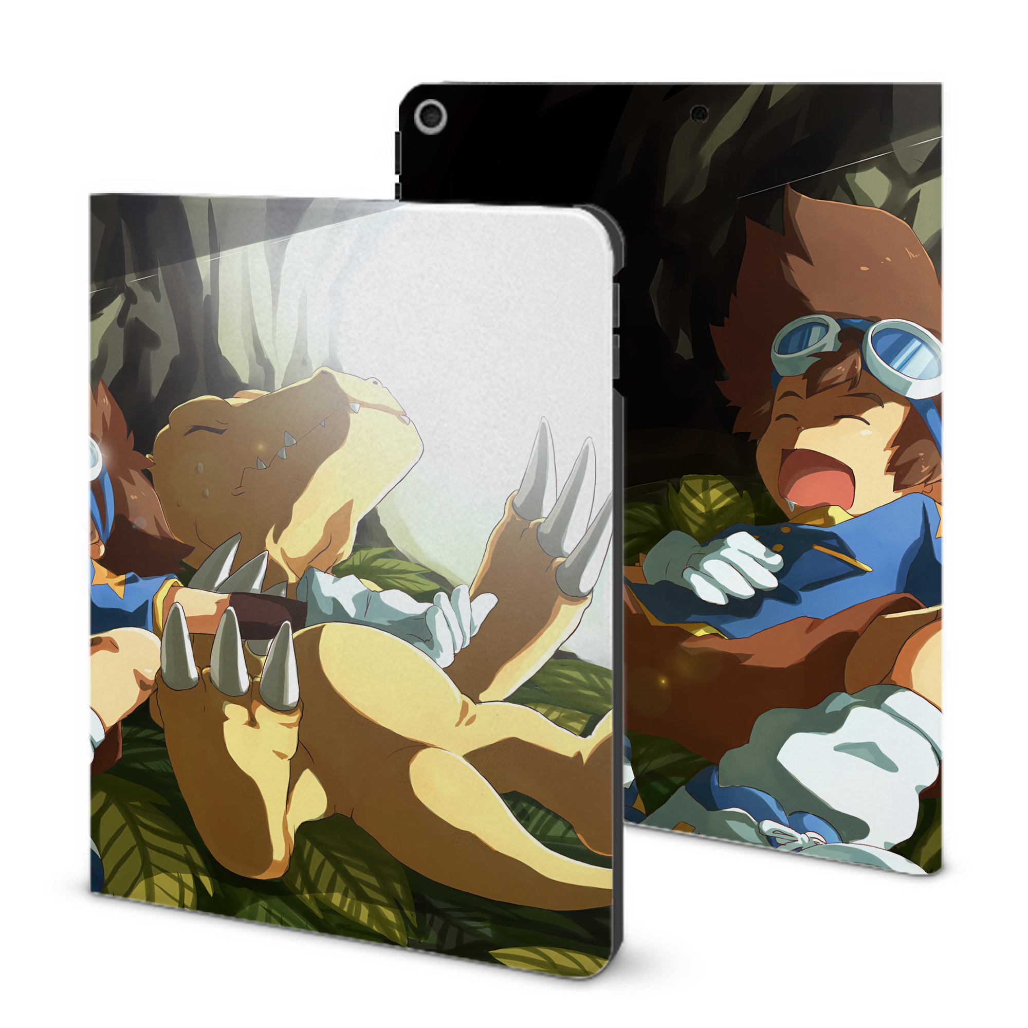 （画像用） Digimon デジタルモンスター/デジモン IPad ケース ブック型 PUレザー TPU 耐衝撃 軽量 薄型 ペン収納なし 全面保護 IPad 各モデル対応